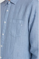 Linen Shirt With Pocket Deep Blue